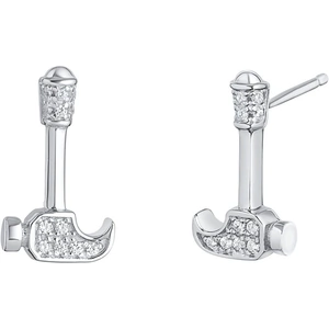 Ruby & Oscar CZ Hammer Earrings in Sterling Silver