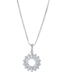 Ruby & Oscar CZ Blossom Pendant Necklace in Sterling Silver