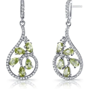 Ruby & Oscar Peridot & CZ Dewdrop Drop Earrings in Sterling Silver