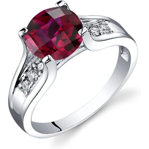 Ruby & Oscar Ruby & Diamond Cathedral Ring in 9ct White Gold