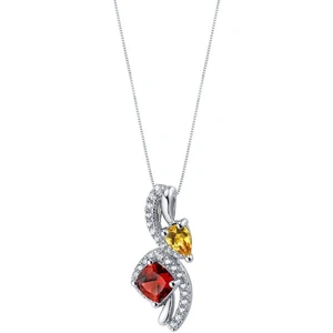 Ruby & Oscar Garnet Ellipse Pendant Necklace in Sterling Silver
