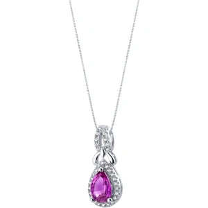 Ruby & Oscar Purple Sapphire Regina Halo Pendant Necklace in Sterling Silver
