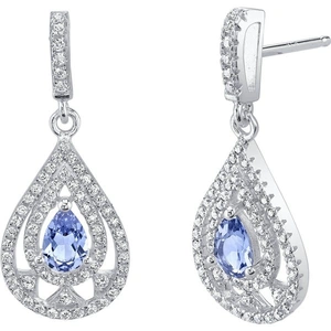 Ruby & Oscar Tanzanite & CZ Drop Earrings in Sterling Silver