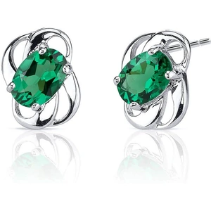 Ruby & Oscar Emerald Drop Earrings in Sterling Silver