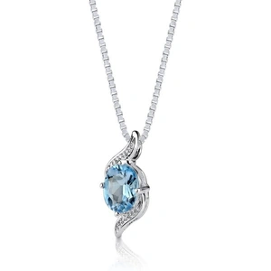Ruby & Oscar Swiss Blue Topaz Pendant Necklace in Sterling Silver