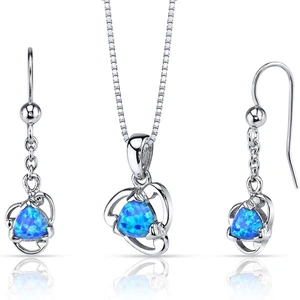 Ruby & Oscar Blue Opal Lily Jewellery Set in solid sterling silver
