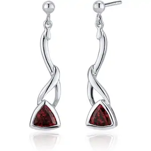 Ruby & Oscar Garnet Drop Earrings in Sterling Silver