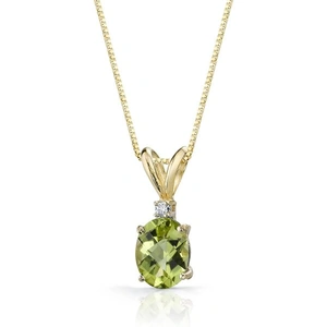 Ruby & Oscar Peridot Diamond Chain Pendant Necklace in 9ct Gold