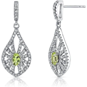 Ruby & Oscar Peridot & White Topaz Chandelier Drop Earrings in 9ct White Gold
