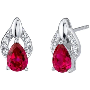 Ruby & Oscar Ruby Crown Stud Earrings in Sterling Silver