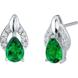 Ruby & Oscar Emerald Crown Stud Earrings in Sterling Silver