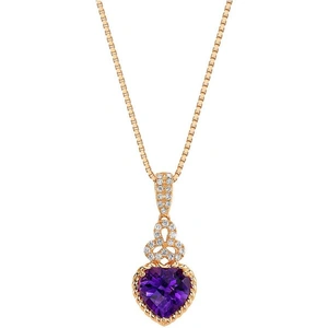Ruby & Oscar Amethyst & Diamond Trinity Pendant Necklace in 9ct Rose Gold