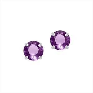 Sarah Kosta Sterling Silver Earrings with Faceted Amethysts