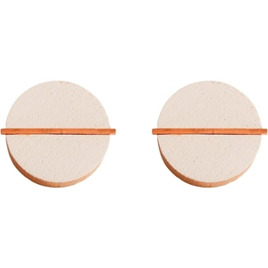 SATAT Rose Gold Plated Brass & Wood Nomenclature Earrings