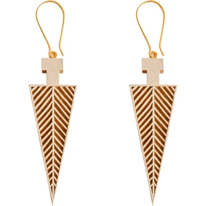 SATAT Gold Plated Brass & Wood Aboriginal Earrings