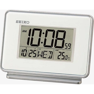 Seiko Clocks White Digital Dual Alarm Clock QHL068W