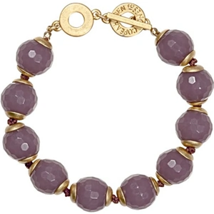 SENCE Twilight Gold Plated Pink Glass Orbs Bracelet V020