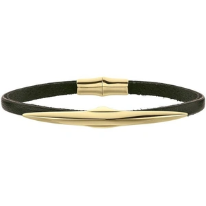 Shaun Leane Single Arc Gold Vermeil Brown Leather Bracelet