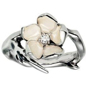 Shaun Leane Cherry Blossom Sterling Silver Diamond Flower Ring - J