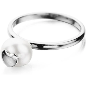 Shimla Jewellery Ladies Shimla Stainless Steel Size O Ring With Heart Fresh Water Pearl