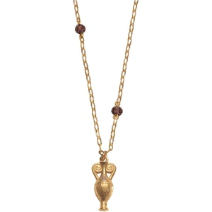 Shinar Jewels 22kt Gold Plated Cracked Amphora Pendant Necklace
