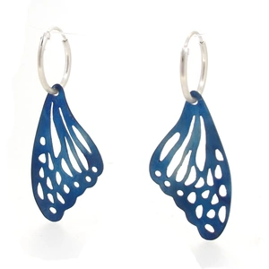 Sian Bostwick Jewellery Sterling Silver Butterfly Wing Hoop Earrings