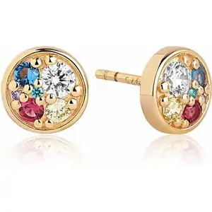 Sif Jakobs Novara 18ct Gold Plated Sterling Silver Multicolour Zirconia Piccolo Stud Earrings