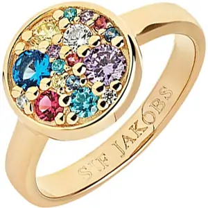 Sif Jakobs Novara 18ct Gold Plated Sterling Silver Multicolour Zirconia Ring D