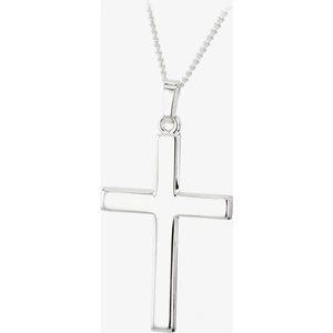 Silver Classic Silver Plain Cross and Chain SCS21