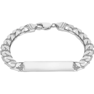 Silver Classic Sterling Silver 21.5cm Curb Chain ID Bracelet 8.29.0333