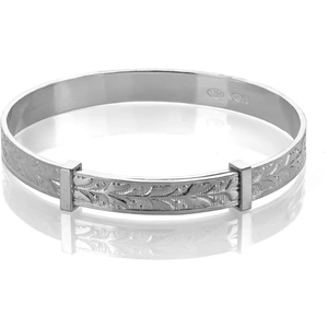 Silver Classic Silver Expandable Baby Bangle BC472EBB