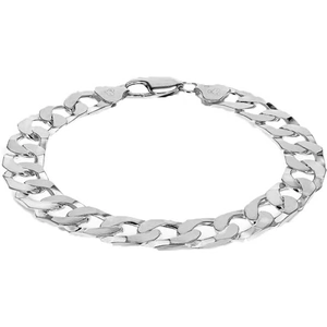 Silver Classic Sterling Silver 8.5 Inch Flat Square Curb Bracelet 8.23.7143