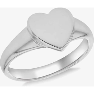 Silver Classic Silver Rhodium Plated Small Heart Shaped Signet Ring 8.81.0340 P