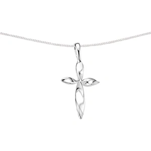 Silver Classic Silver Twisted Cross Pendant and Chain GK-P2887