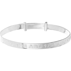 Silver Classic Silver 'ABC123' Expandable Baby Bangle SBB8