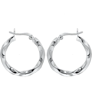Silver Classic Sterling Silver Twist Creole Earrings 8.53.4259