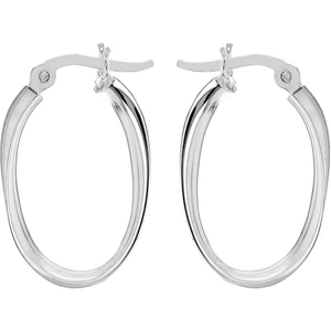 Silver Classic Sterling Silver Oval Creole Earrings 8.53.7779