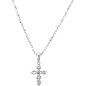 Silver Sparkle Sterling Silver Cubic Zirconia Cross Pendant P7127 3A