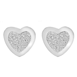 Silver Sparkle Sterling Silver Stardust Heart Stud Earrings 8.55.8669