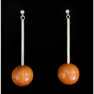 Silverwood Lana Red Wood Bead and Tube Earrings