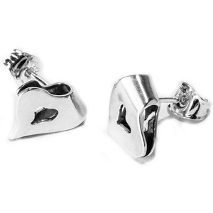 SisKa Design Sterling Silver Small HEART Earrings Matt