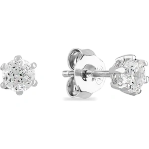 Starbright Silver 4mm Six Claw Round Cubic Zirconia Stud Earrings E2177(4M) 3A