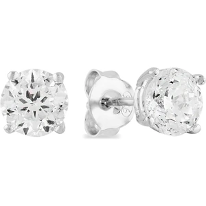 Starbright Silver 6mm Four Claw Cubic Zirconia Stud Earrings E2768(6M) 3A