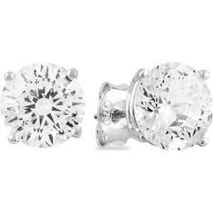 Starbright Silver 8mm Four Claw Cubic Zirconia Stud Earrings E2768(8M) 3A