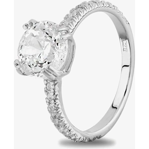 Starbright Silver Cushion-Cut Cubic Zirconia Shouldered Ring R6219 3A (52)