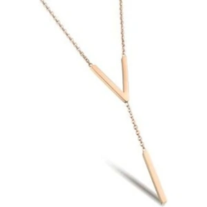 STORM Jewellery Ladies STORM Rose Gold Plated Trima V Necklace