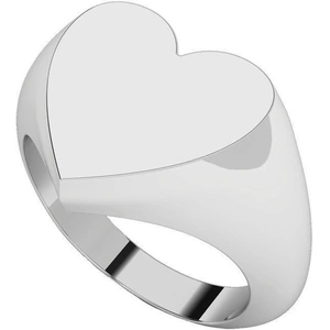 StyleRocks Sterling Silver Heart Signet Ring - UK J - US 4.75 - EU 48.7