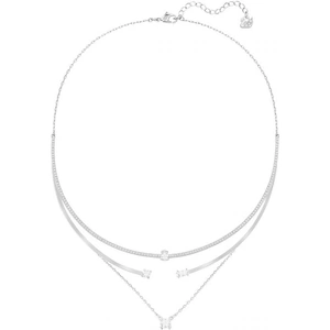 Swarovski Jewellery Ladies Swarovski Rhodium Plated Gray Layered Necklace