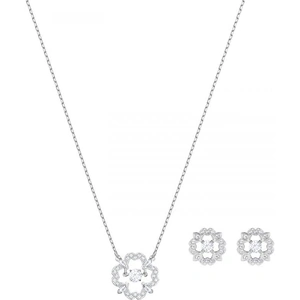 Swarovski Jewellery Ladies Swarovski Silver Plated Sparkling Dance Flower Earring & Necklace Set
