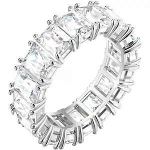 Swarovski Vittore Rhodium Plated White Crystal Ring Size 60